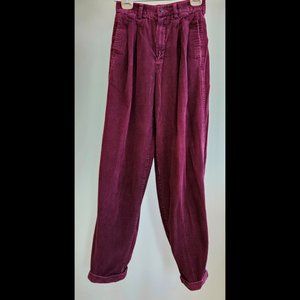 Vintage Eddie Bauer Wide Wale Corduroy Trousers with Cuffs – Burgundy